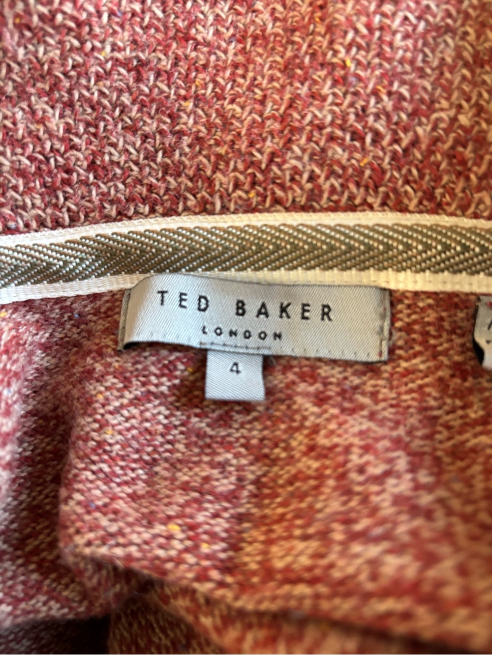 TED BAKER Red/Rust Button Front Cardigan Sweater - Picture 4 of 12